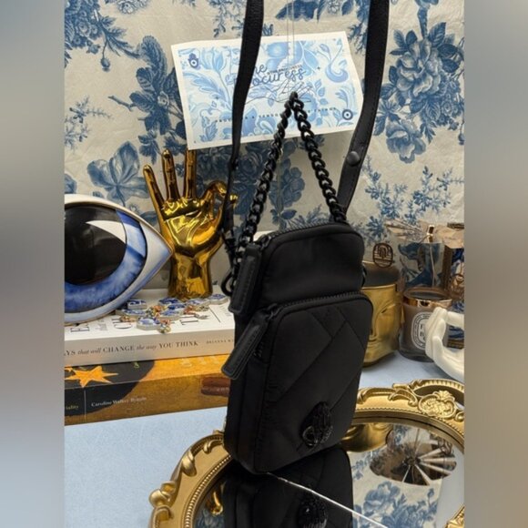 🆕 KURT GEIGER LONDON 🧿 NWOT Recycled Nylon XBody Bag Black Drench *NOCOINPURSE - Picture 4 of 15